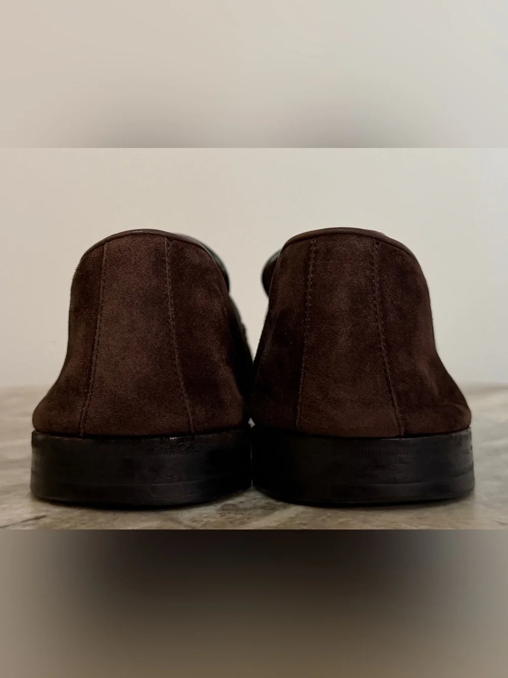 Ermenegildo Zegna L’Asola Dark Brown Suede Loafers Shoes 9  /US 10 Moc Slipper